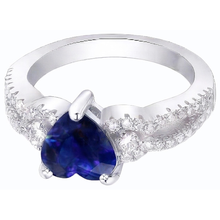 Gemstone Ceylon Sapphire Engagement Ring & Round Natural Earth Mined Diamonds 4.50 Carats