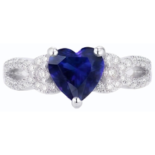 Gemstone Ceylon Sapphire Engagement Ring & Round Natural Earth Mined Diamonds 4.50 Carats