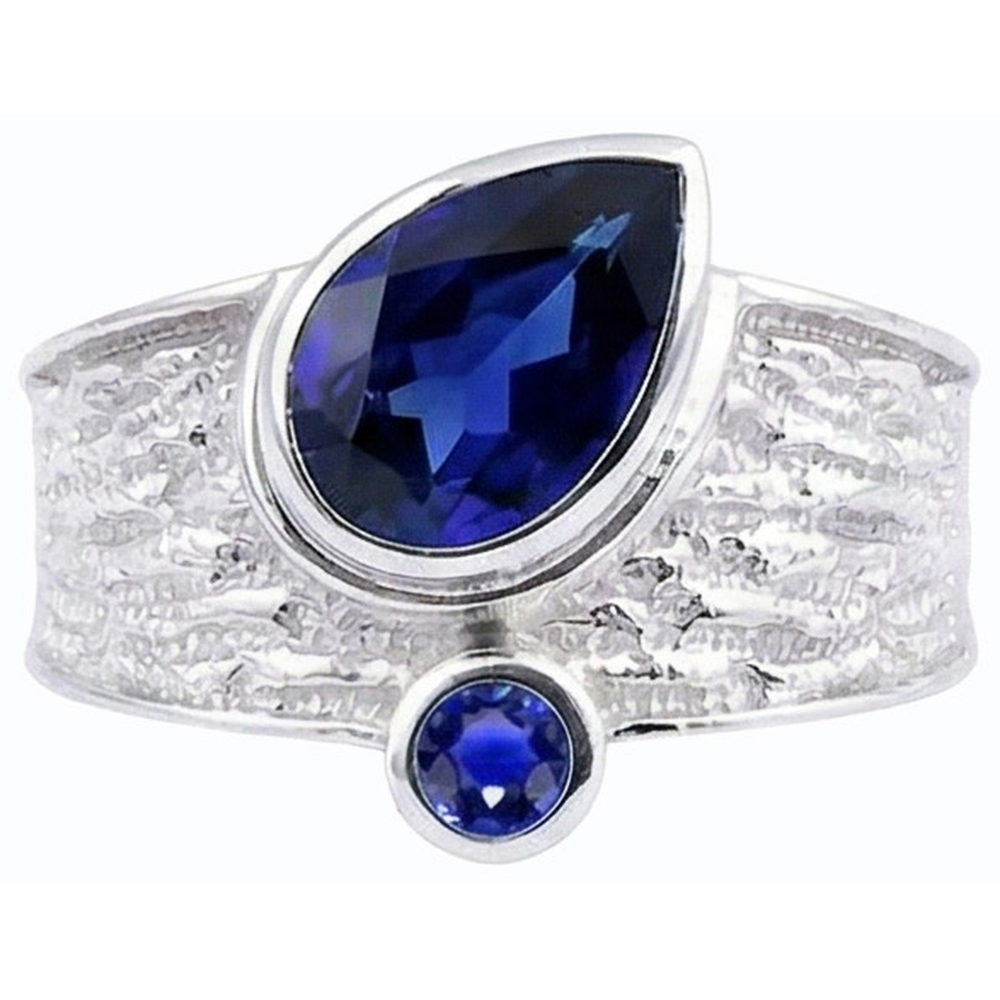 natural round sapphire 2.75ct ring profile view