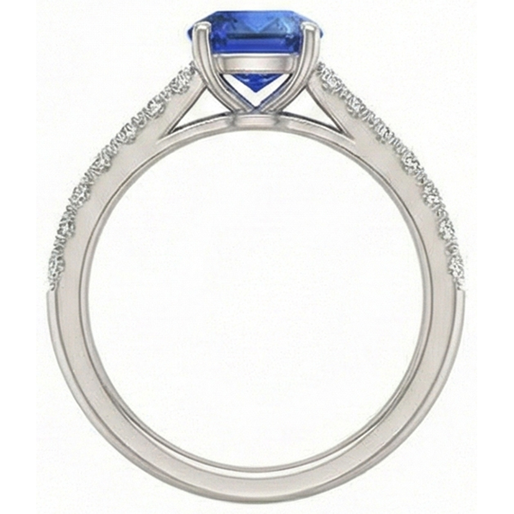 Gemstone Cushion Cut Sapphire Ring 2.50 Carats Fishtail Set Natural Earth Mined Diamonds
