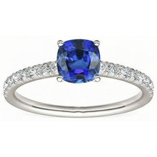 Gemstone Cushion Cut Sapphire Ring 2.50 Carats Fishtail Set Natural Earth Mined Diamonds