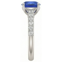 Gemstone Cushion Cut Sapphire Ring 2.50 Carats Fishtail Set Natural Earth Mined Diamonds