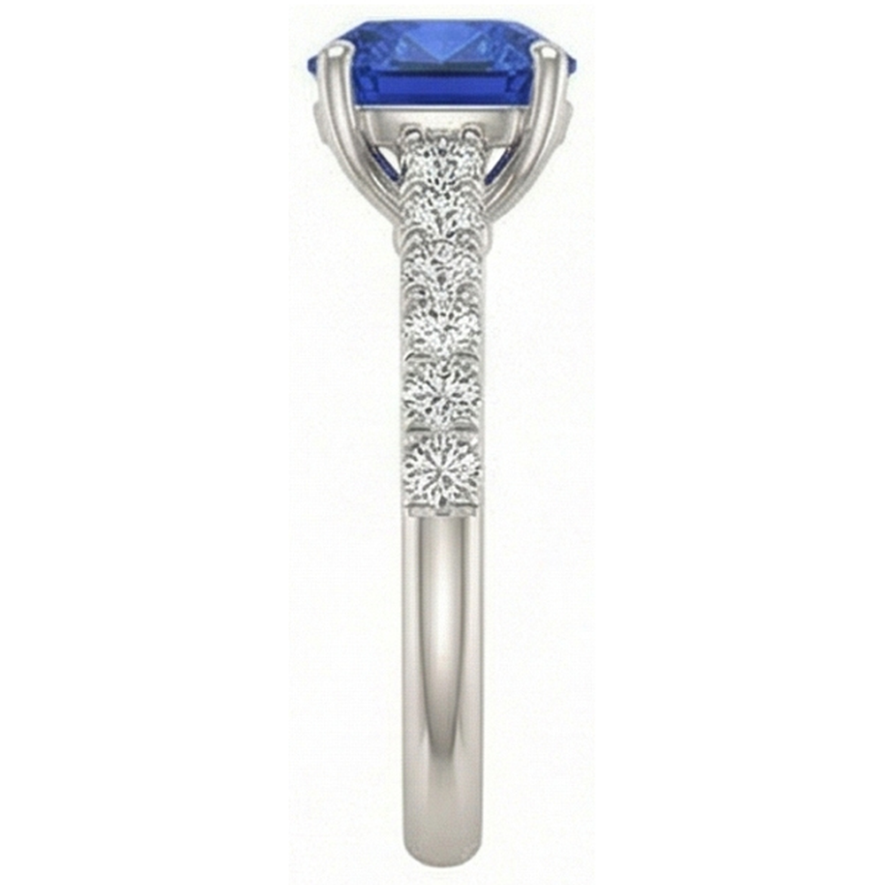 Gemstone Cushion Cut Sapphire Ring 2.50 Carats Fishtail Set Natural Earth Mined Diamonds