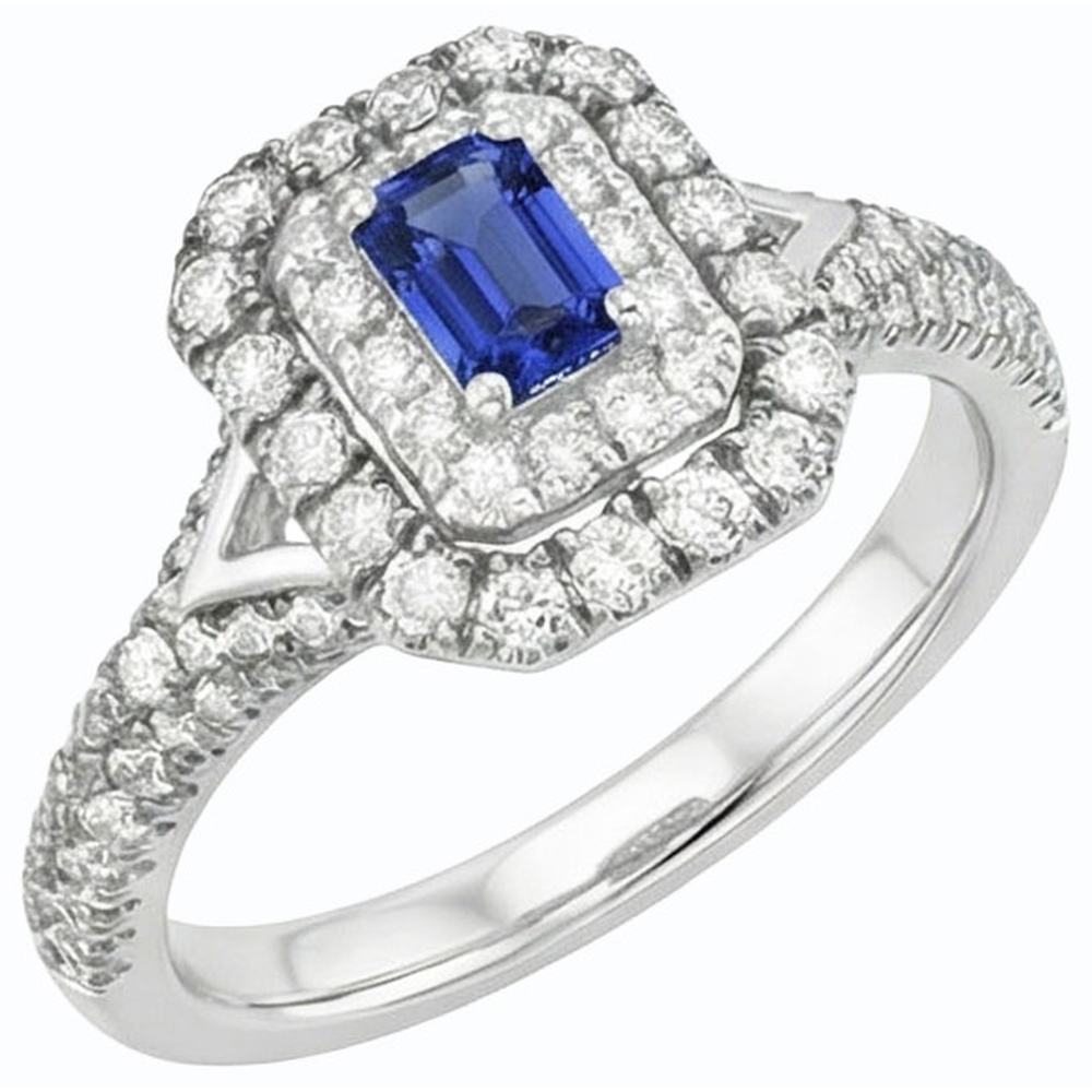 natural emerald sapphire 3.50ct ring side angle