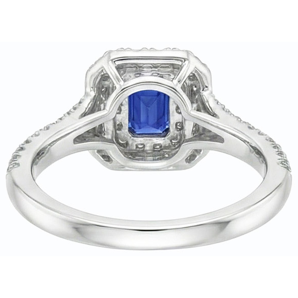 natural emerald sapphire 3.50ct ring top view