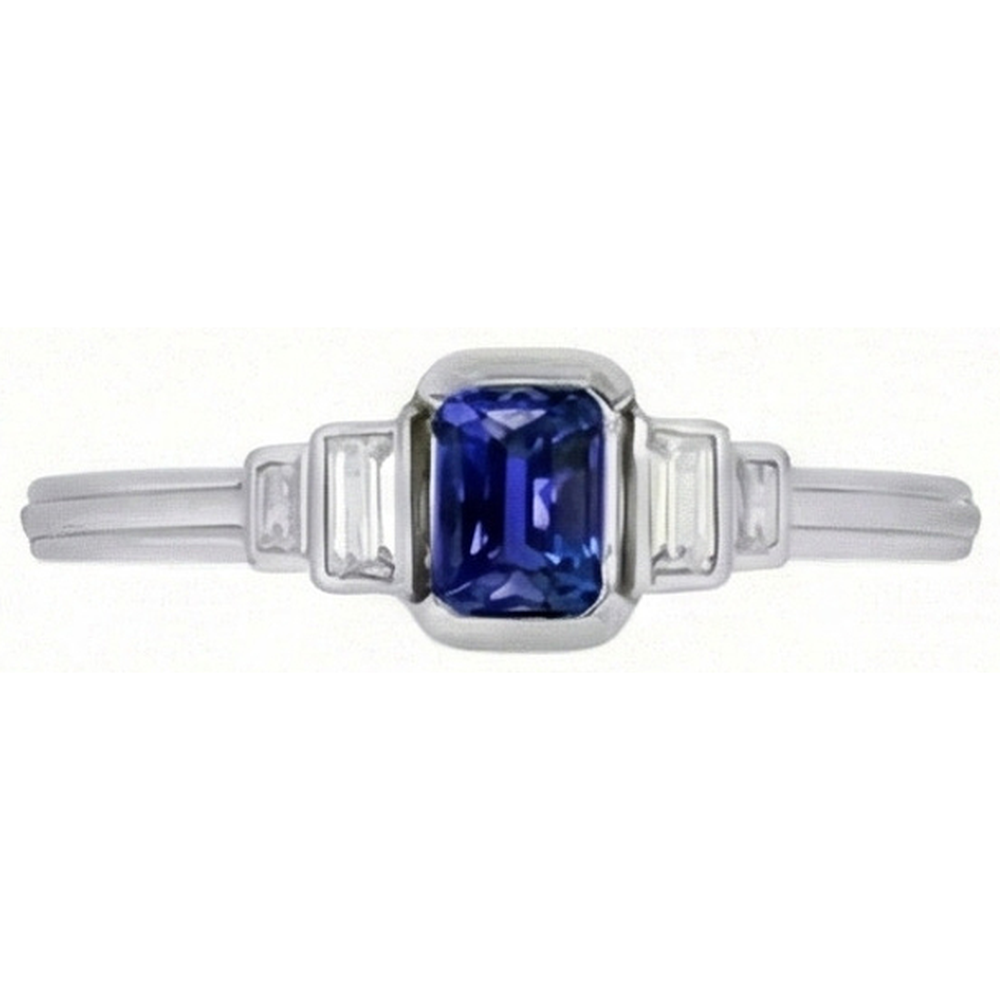 natural emerald sapphire 2ct ring close up detail