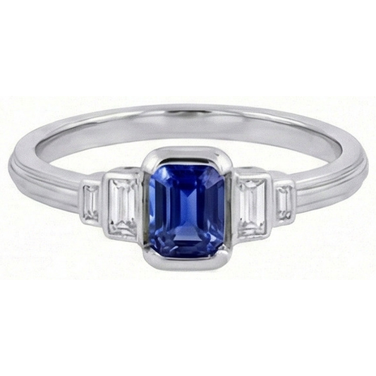natural emerald sapphire 2ct ring side angle