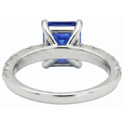 Natural Sapphire Ring 2.50ct - White Gold 14K