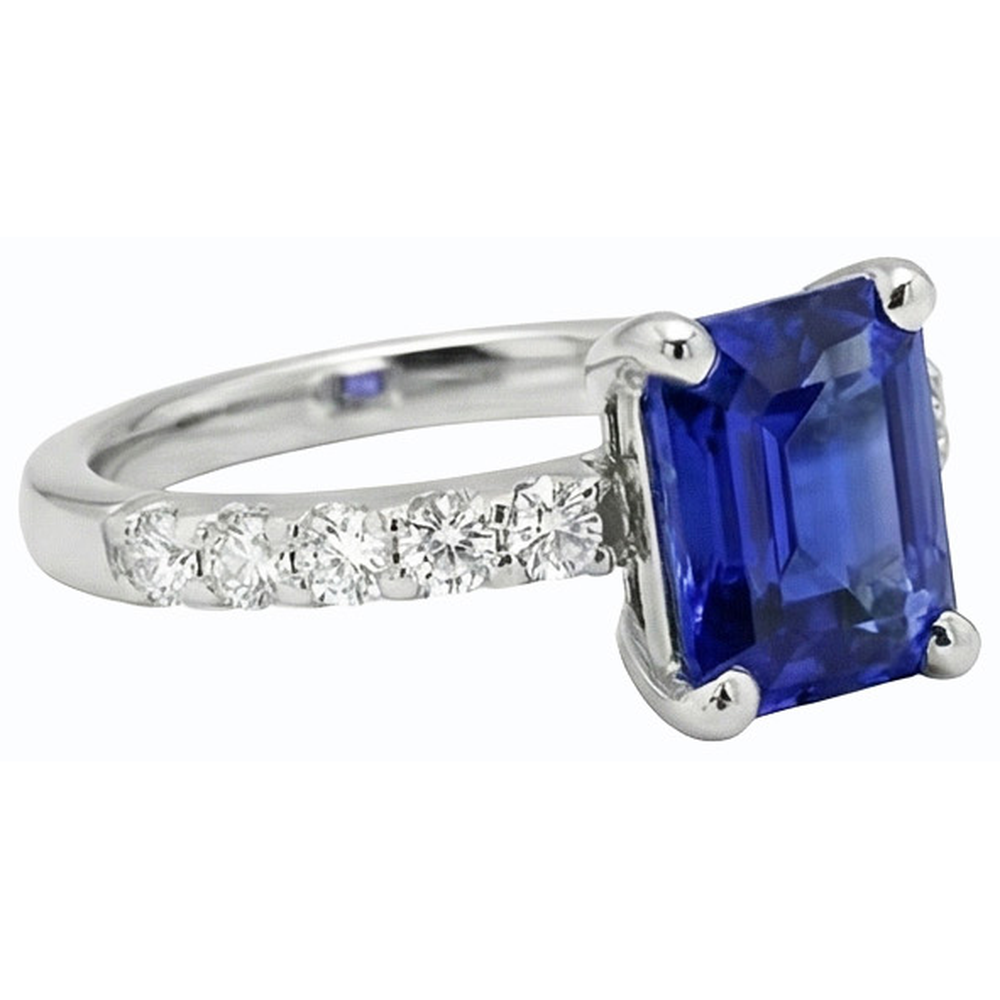 natural emerald sapphire 2.50ct ring top view