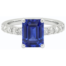 natural emerald sapphire 2.50ct ring profile view