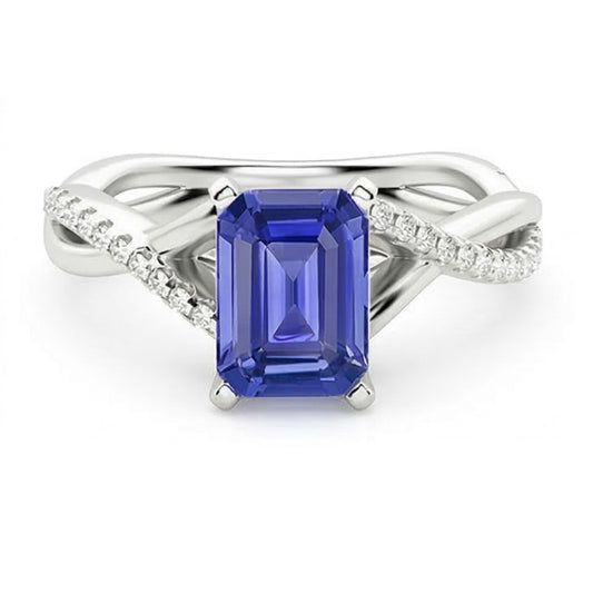 natural emerald sapphire 3ct ring side angle