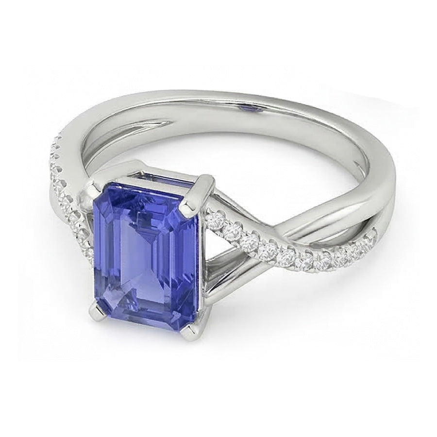 natural emerald sapphire 3ct ring top view