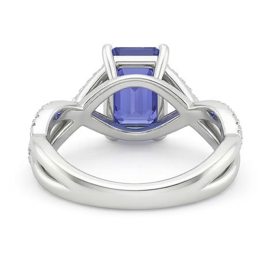 natural emerald sapphire 3ct ring profile view
