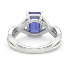 natural emerald sapphire 3ct ring profile view