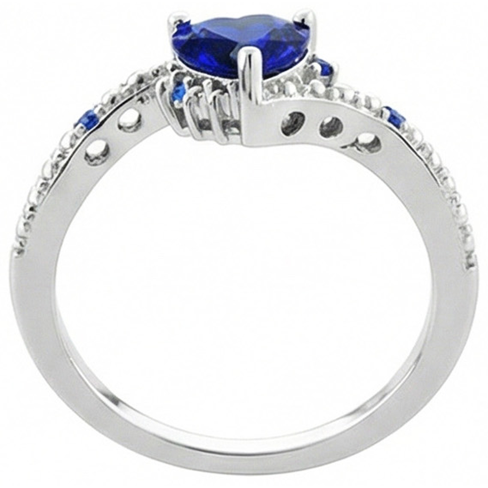 natural round sapphire 2ct ring side angle