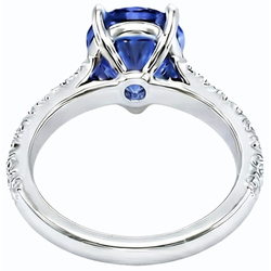 Natural Sapphire Ring 3.50ct - White Gold 14K