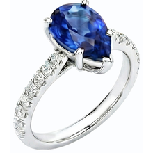 natural round sapphire 3.50ct ring side angle