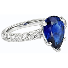 natural round sapphire 3.50ct ring profile view