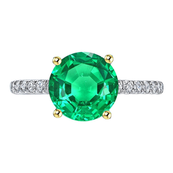 GIA Certified Colombian Emerald Gemstone Ring 3 ct – 14K Two