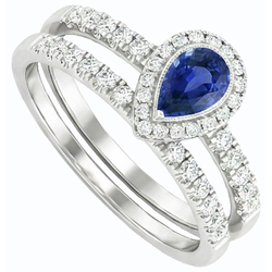 Natural Sapphire Ring 2.50ct - White Gold 14K