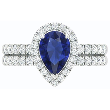 natural round sapphire 2.50ct ring top view
