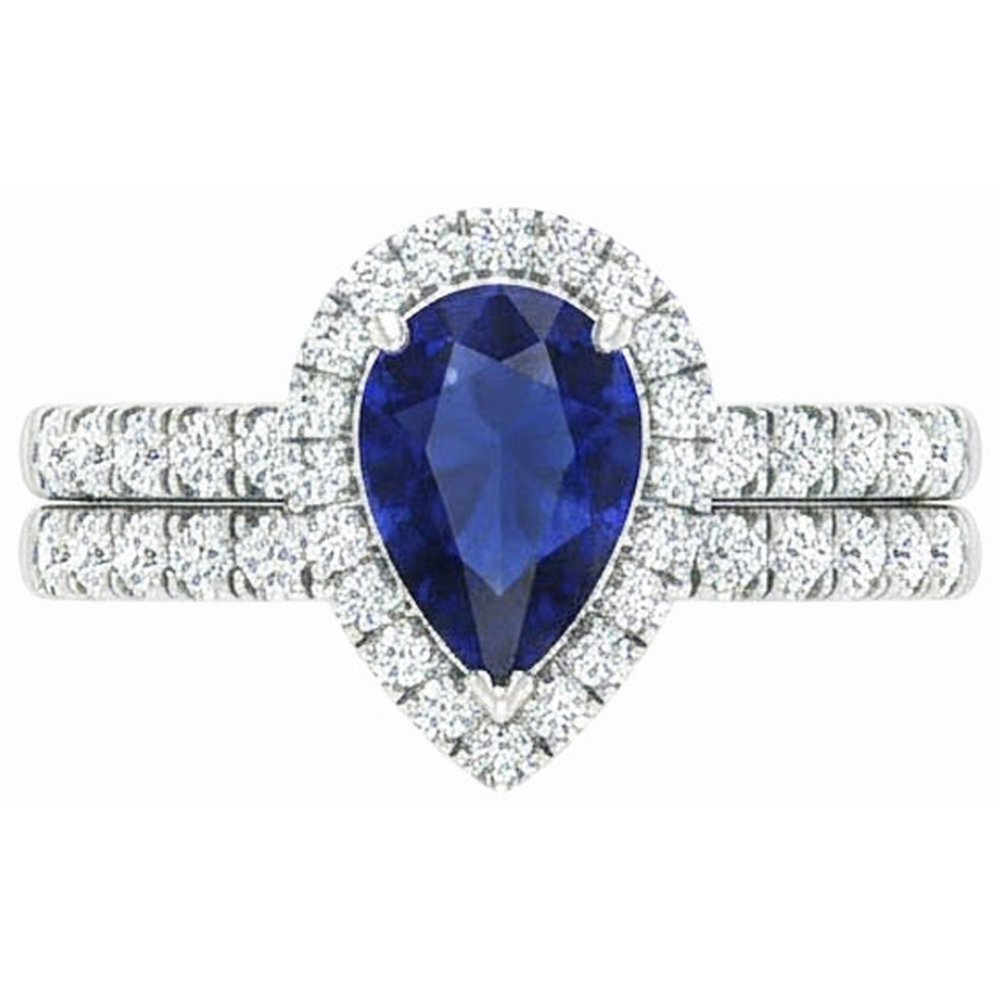 natural round sapphire 2.50ct ring top view