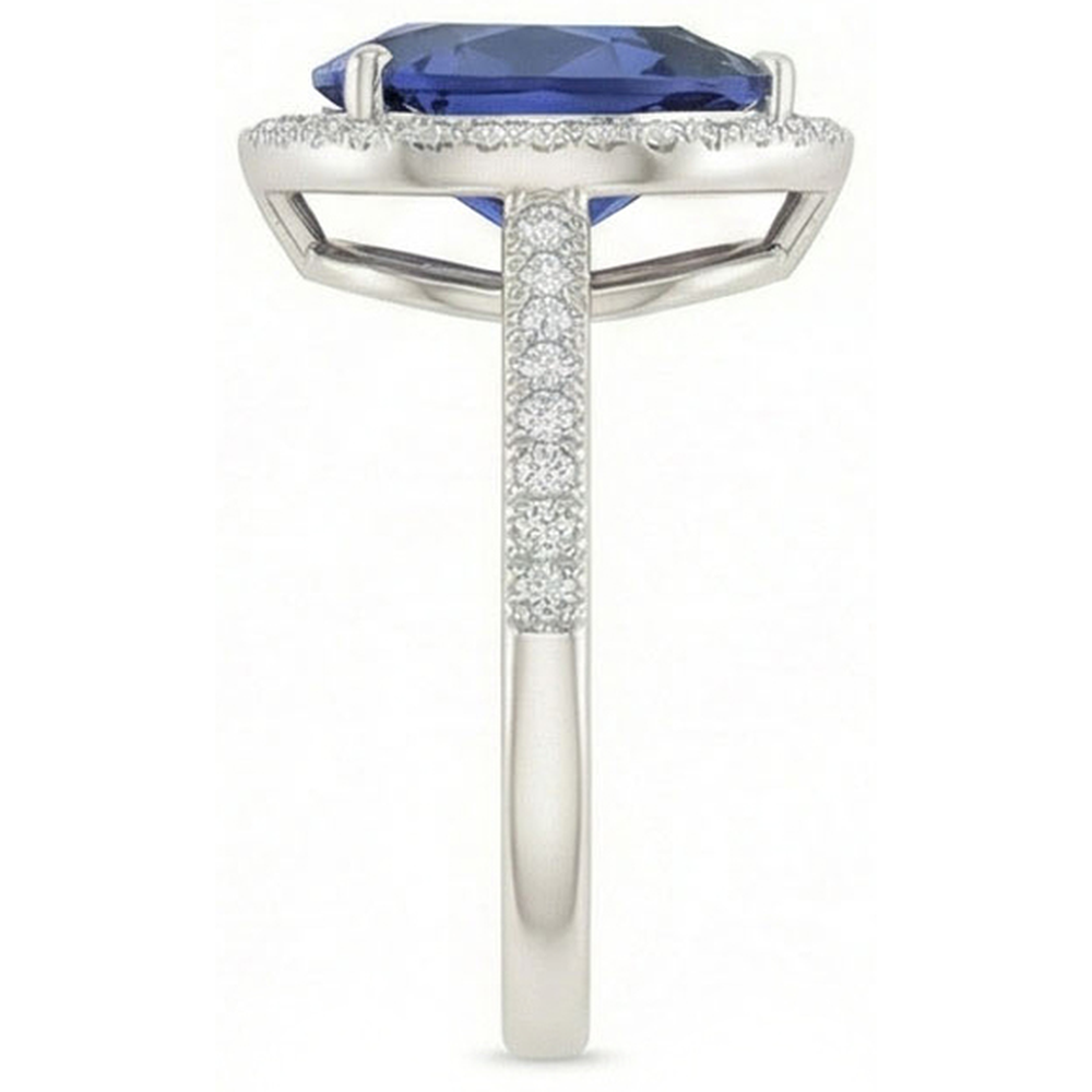 natural round sapphire 5ct ring top view