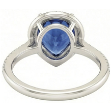 natural round sapphire 5ct ring profile view