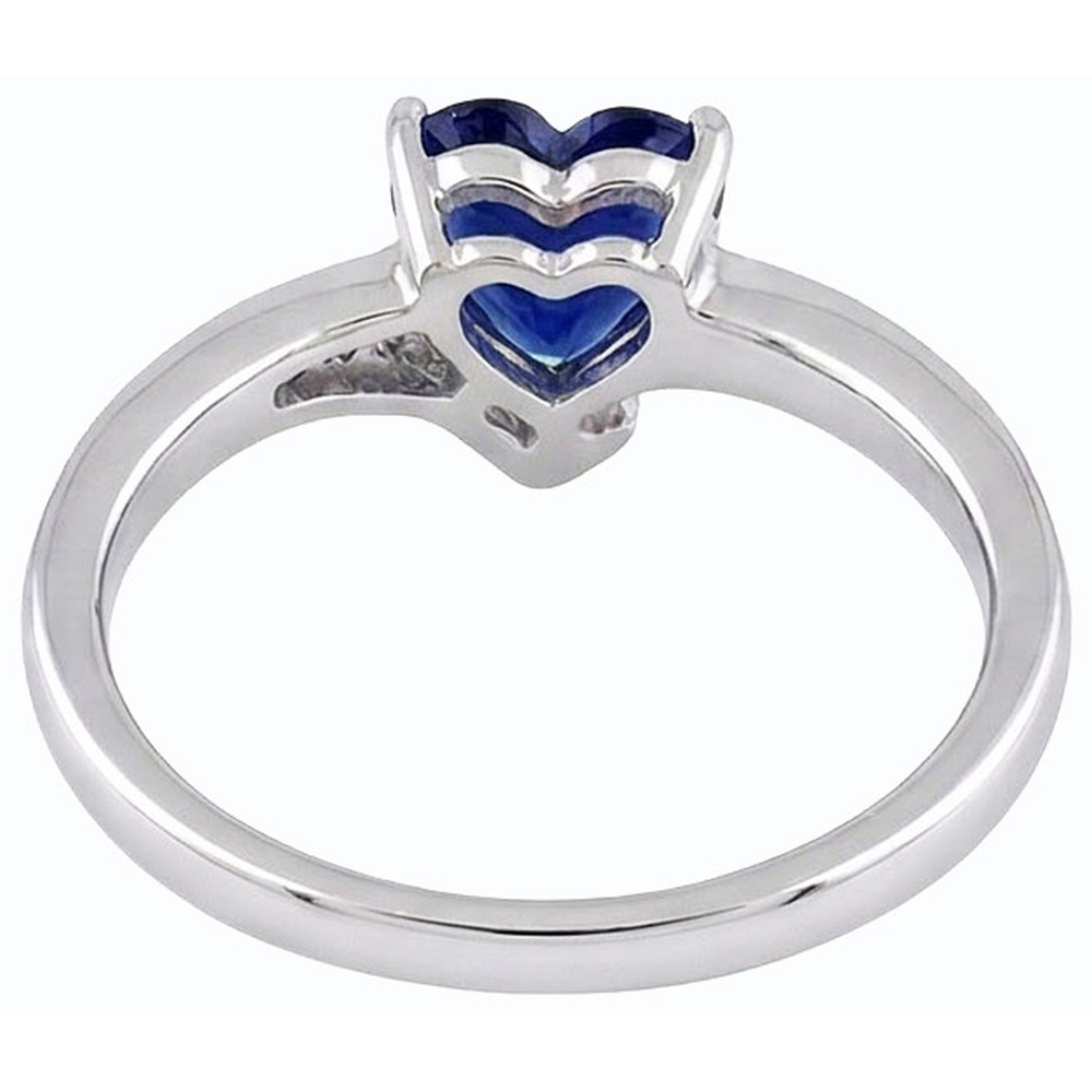 Gemstone Heart Blue Sapphire Ring Twisted Shank Natural Earth Mined Diamonds 2.50 Carats