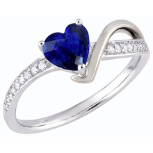 Gemstone Heart Blue Sapphire Ring Twisted Shank Natural Earth Mined Diamonds 2.50 Carats