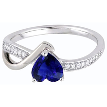 Gemstone Heart Blue Sapphire Ring Twisted Shank Natural Earth Mined Diamonds 2.50 Carats