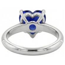 Gemstone Heart Solitaire Prong Set Ceylon Sapphire Ring 2.50 Carats