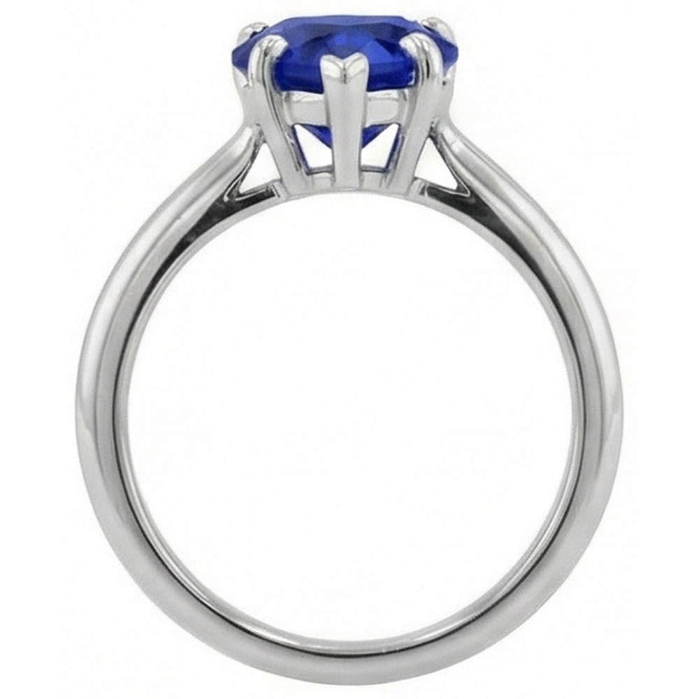 Gemstone Heart Solitaire Prong Set Ceylon Sapphire Ring 2.50 Carats