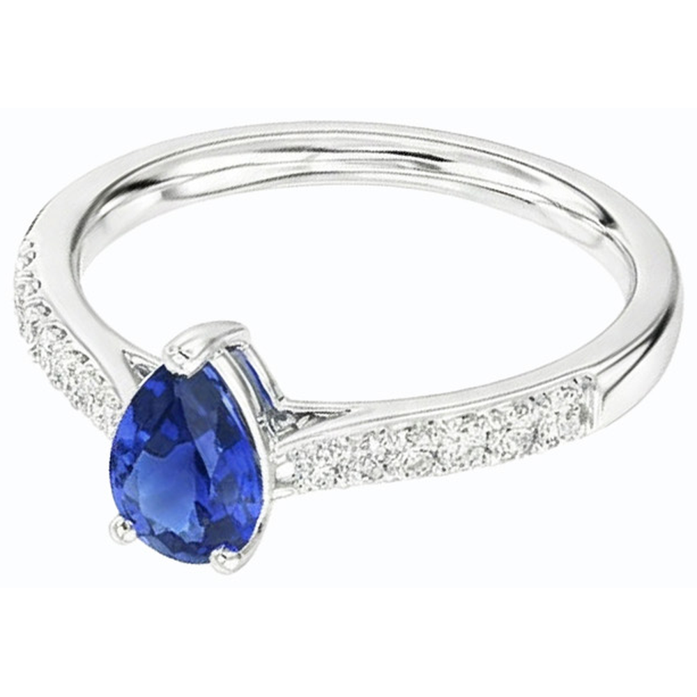 natural round sapphire 2.50ct ring top view