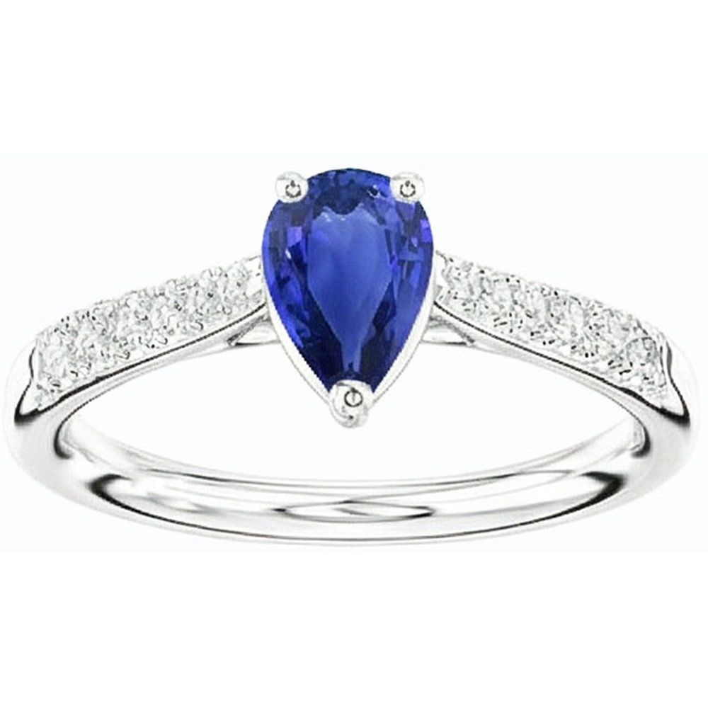 natural round sapphire 2.50ct ring profile view