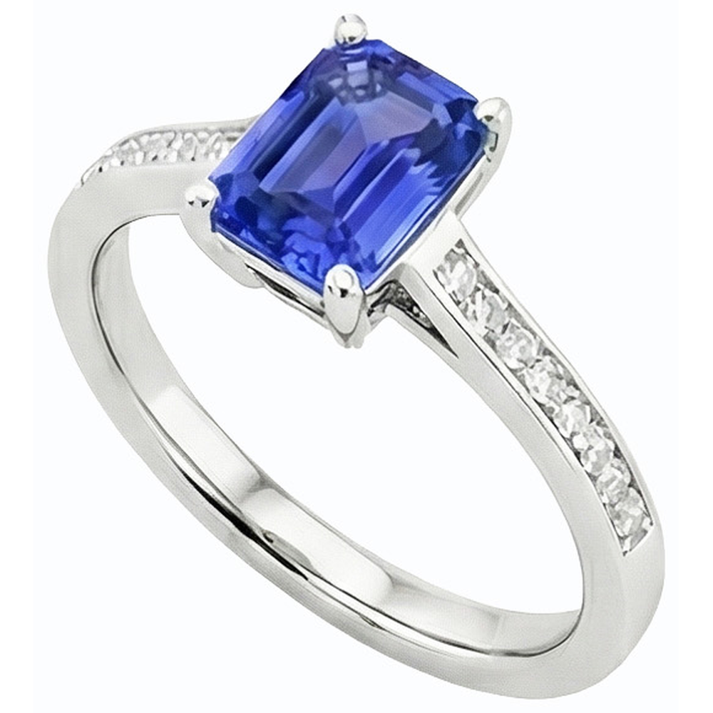 natural emerald sapphire 2ct ring close up detail