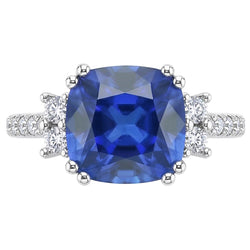 Gemstone Jewellery Cushion Cut Sri Lankan Sapphire Ring 4.50 Carats