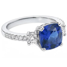 Gemstone Jewellery Cushion Cut Sri Lankan Sapphire Ring 4.50 Carats