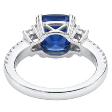 Gemstone Jewellery Cushion Cut Sri Lankan Sapphire Ring 4.50 Carats