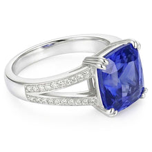 Gemstone Jewellery Cushion Sapphire Ring 4 Carats Split Shank Jewellery