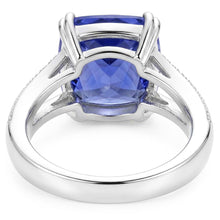 Gemstone Jewellery Cushion Sapphire Ring 4 Carats Split Shank Jewellery