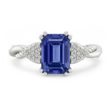 Gemstone Jewellery Emerald Sapphire Ring Twisted Rope Style 2 Carats