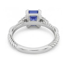 Gemstone Jewellery Emerald Sapphire Ring Twisted Rope Style 2 Carats