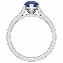 Gemstone Jewellery Engagement Ring Pear Blue Sapphire 2 Carats