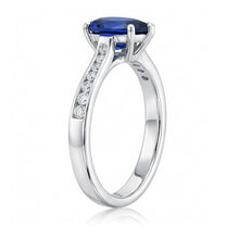 Gemstone Jewellery Engagement Ring Pear Blue Sapphire 2 Carats