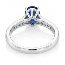 Gemstone Jewellery Engagement Ring Pear Blue Sapphire 2 Carats