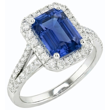 Gemstone Jewellery Halo Sri Lankan Sapphire Natural Earth Mined Diamond Ring 4.50 Carats