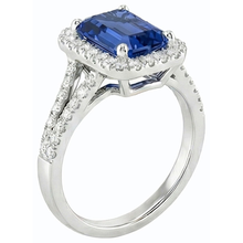 Gemstone Jewellery Halo Sri Lankan Sapphire Natural Earth Mined Diamond Ring 4.50 Carats
