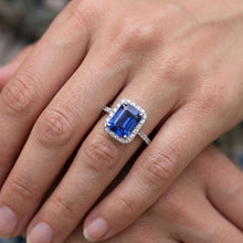 Gemstone Jewellery Halo Sri Lankan Sapphire Natural Earth Mined Diamond Ring 4.50 Carats