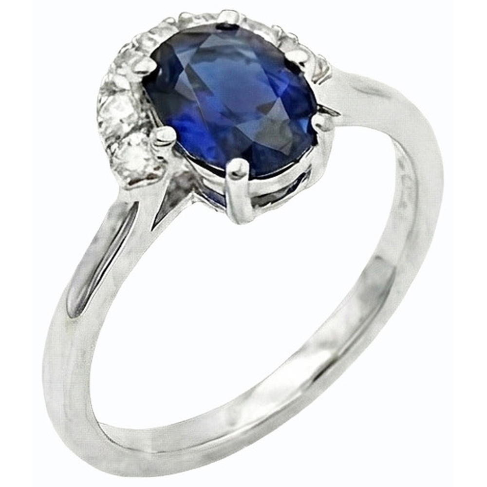 natural round sapphire 2.50ct ring close up detail